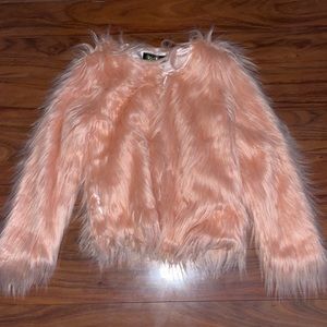 Pink fuzzy jacket!